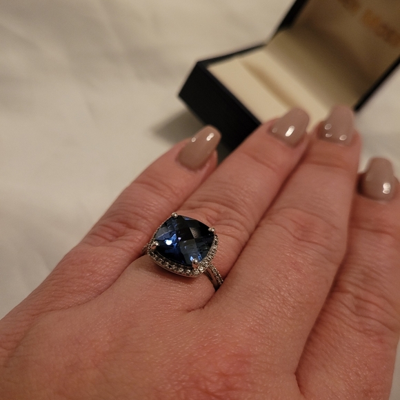 Halo Sapphire Style Ring - Picture 7 of 7